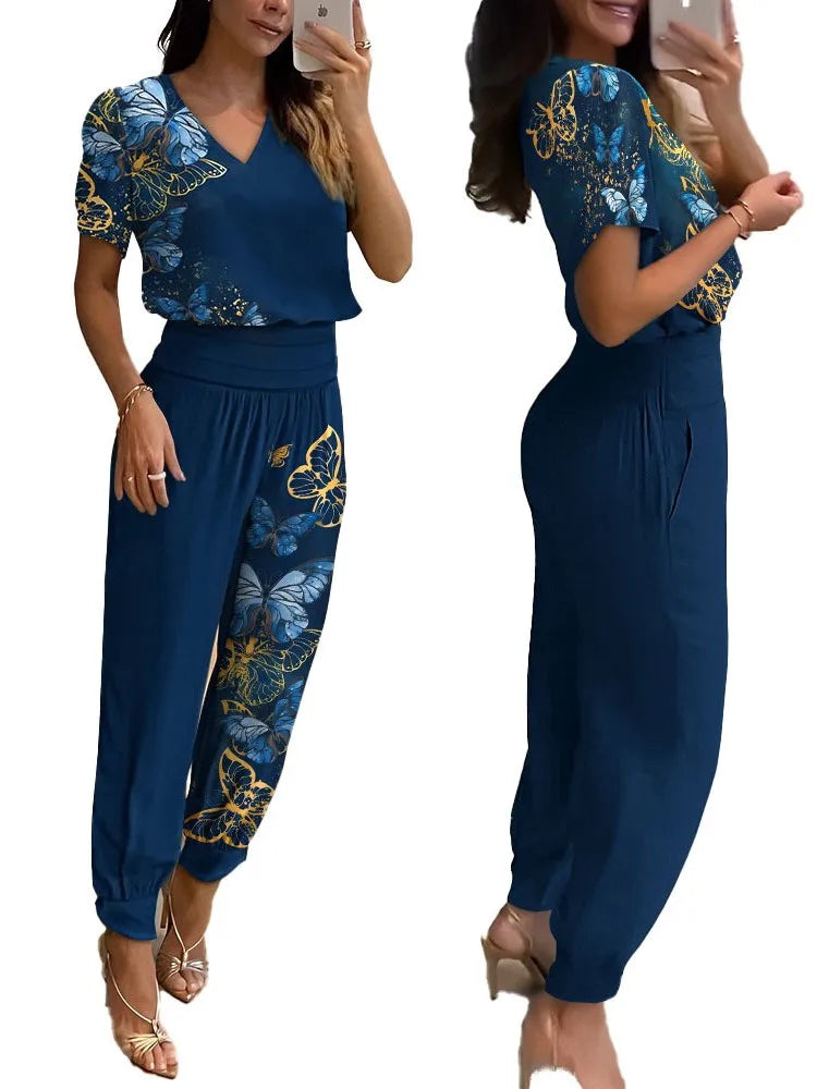 Set Elegante di Top e Pantaloni per un Look Chic Senza Sforzo Stile Italiano