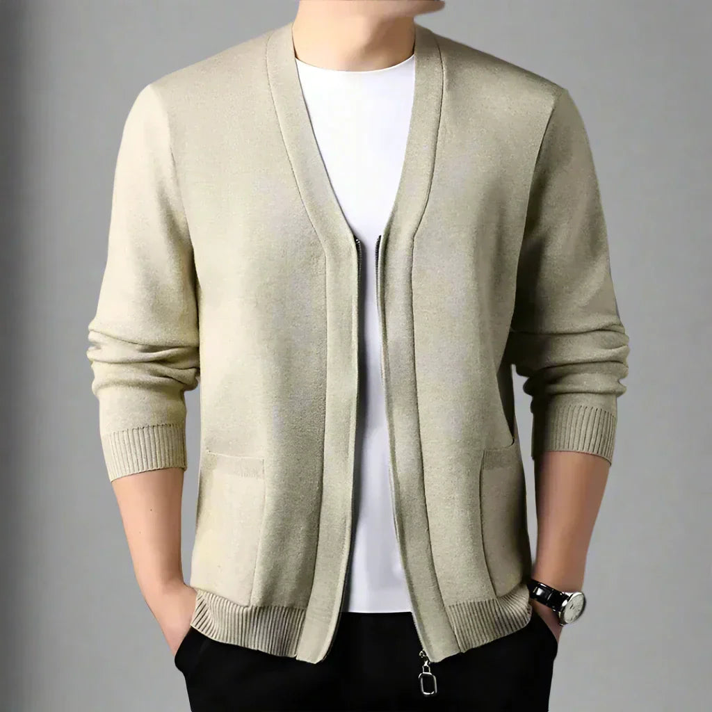 Cardigan Castro - Moderno gilet in maglia con zip per uomo, elegante e versatile