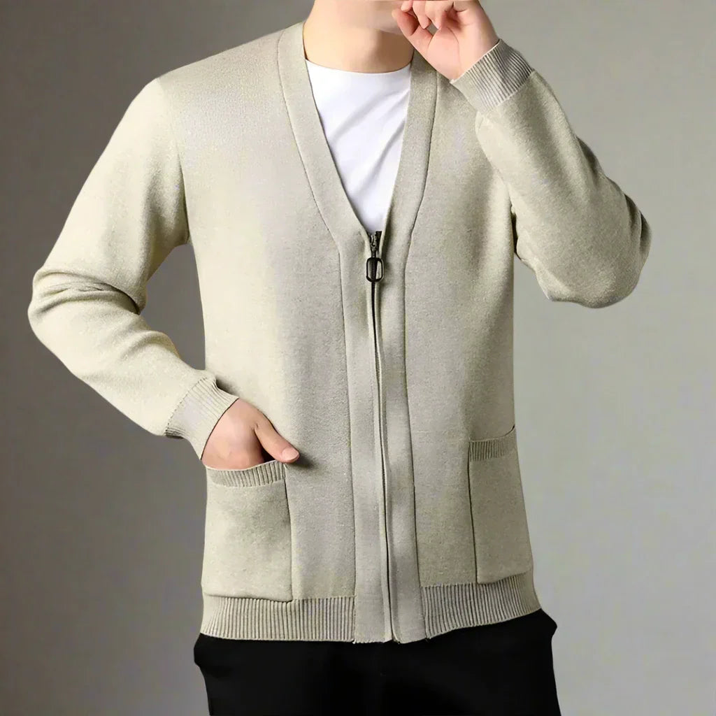 Cardigan Castro - Moderno gilet in maglia con zip per uomo, elegante e versatile