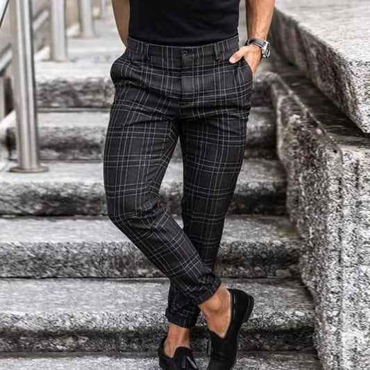 Chino a Righe Elegante con Stretch per Uomo Stile Italiano