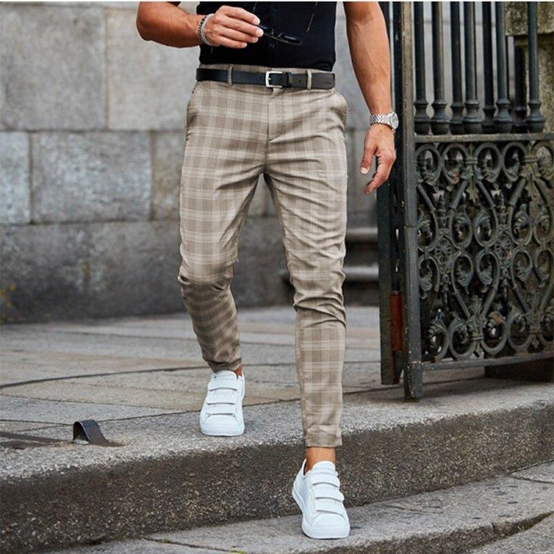 Chino a Righe Elegante con Stretch per Uomo Stile Italiano