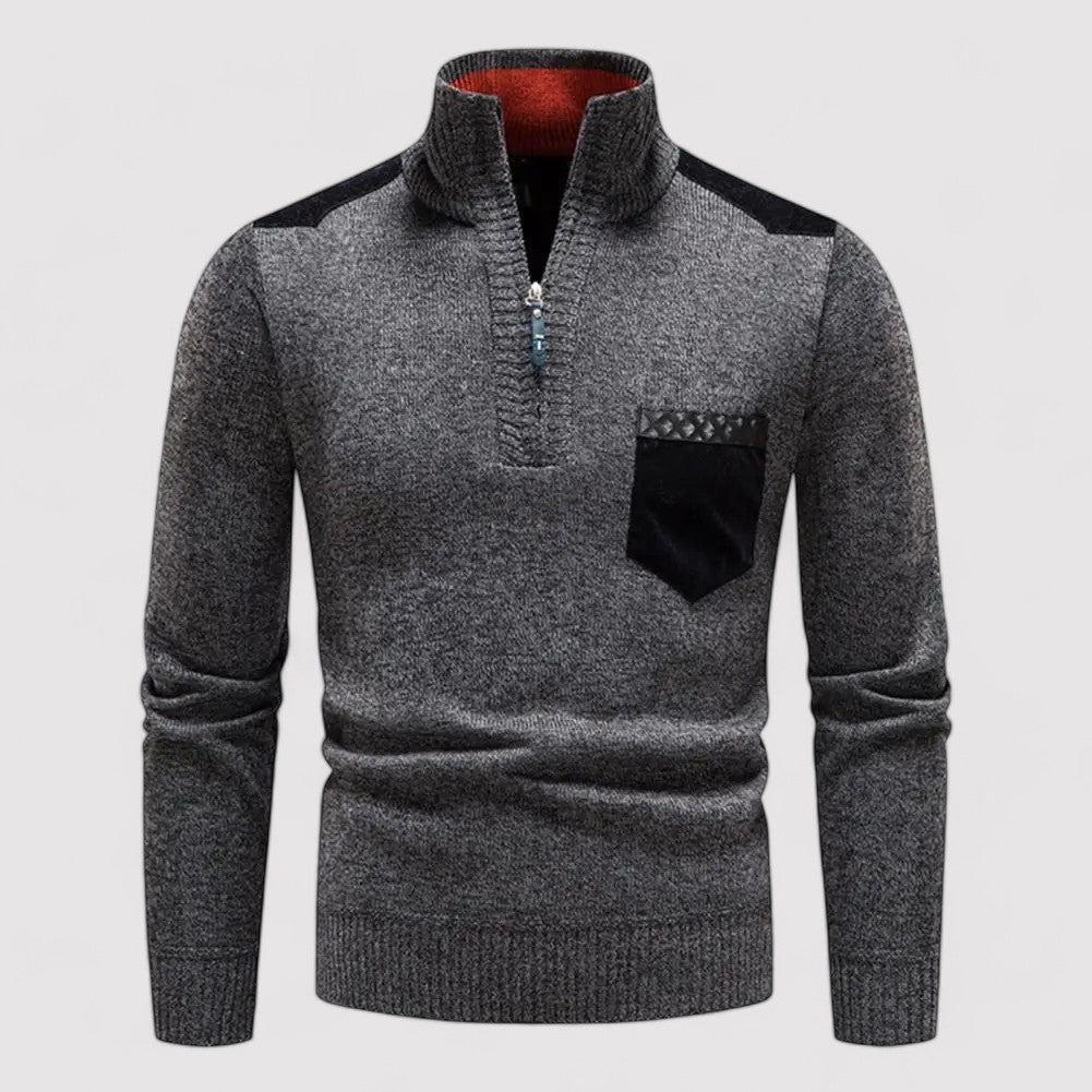 Pullover Uomo Mezza Zip in Lana Merino di Alta Qualità Stile Italiano