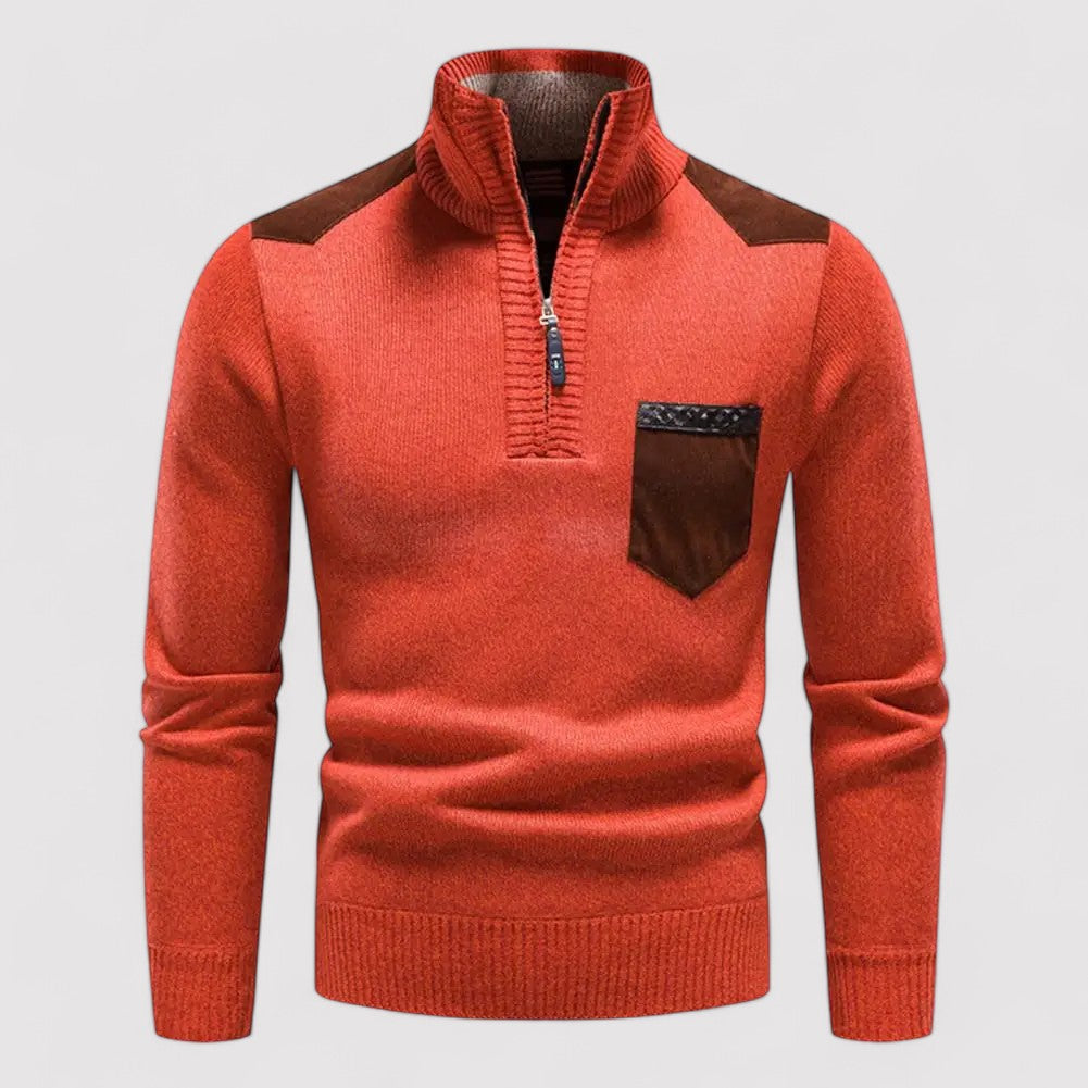Pullover Uomo Mezza Zip in Lana Merino di Alta Qualità Stile Italiano