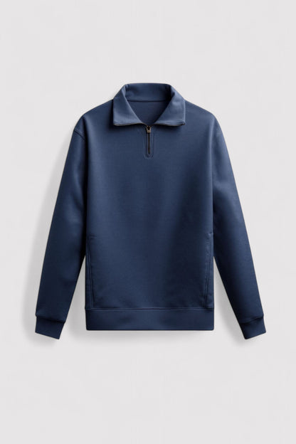 Felpa Casual da Uomo con Zip a Quarto Old Money - Eleganza e Comfort Stile Italiano