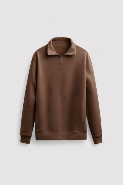 Felpa Casual da Uomo con Zip a Quarto Old Money - Eleganza e Comfort Stile Italiano