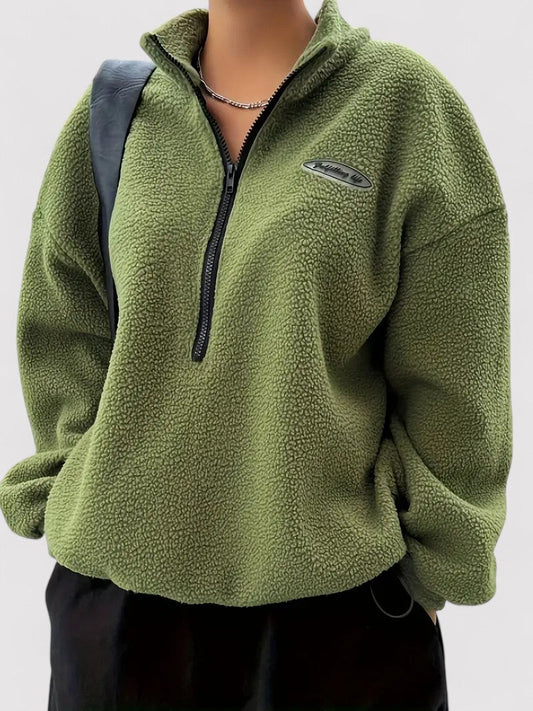 Felpa Elegante da Donna con Zip, Morbida e Versatile per Ogni Occasione Stile Italiano