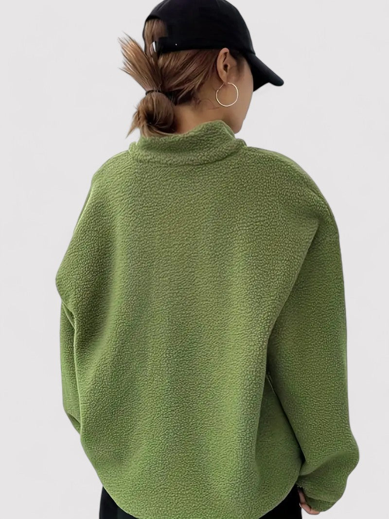 Felpa Elegante da Donna con Zip, Morbida e Versatile per Ogni Occasione Stile Italiano