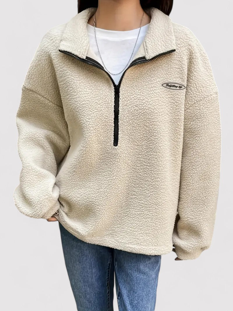 Felpa Elegante da Donna con Zip, Morbida e Versatile per Ogni Occasione Stile Italiano