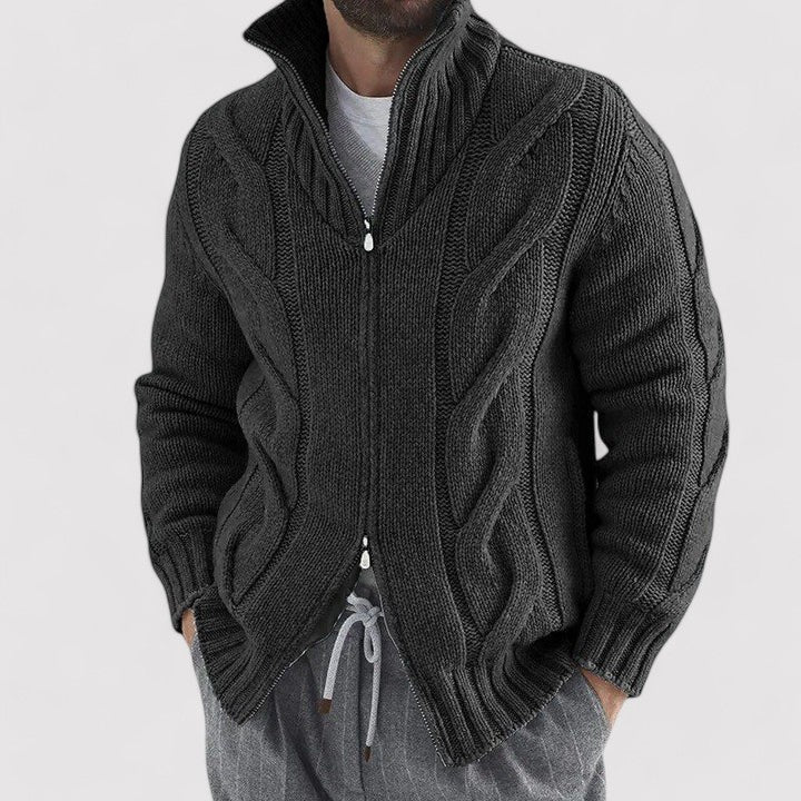 Cardigan Elegante in Maglia con Collo Alto per Uomo - Comfort e Stile Timeless Stile Italiano