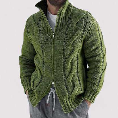 Cardigan Elegante in Maglia con Collo Alto per Uomo - Comfort e Stile Timeless Stile Italiano
