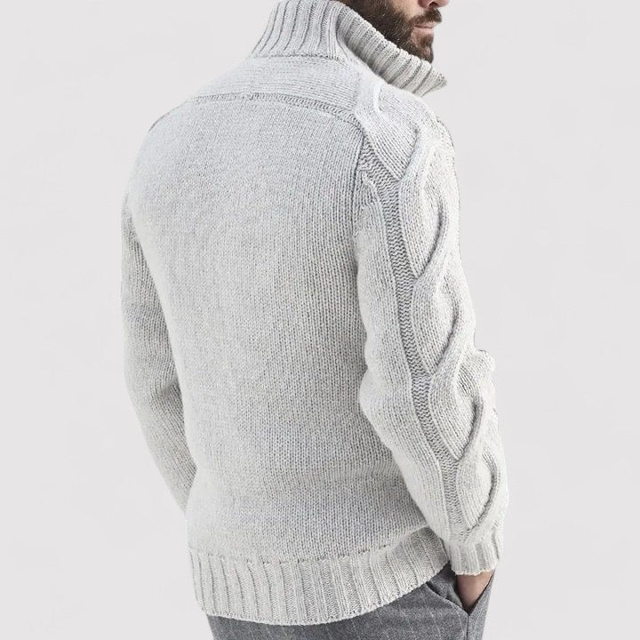 Cardigan Elegante in Maglia con Collo Alto per Uomo - Comfort e Stile Timeless Stile Italiano