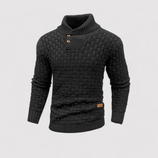 Maglione Elegante Invernale con Collo Alto e Bottoni per Uomo - Comfort e Stile raffinato Stile Italiano