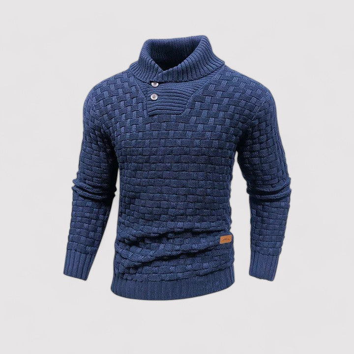 Maglione Elegante Invernale con Collo Alto e Bottoni per Uomo - Comfort e Stile raffinato Stile Italiano