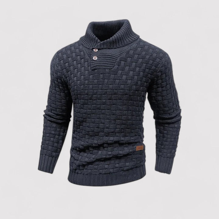 Maglione Elegante Invernale con Collo Alto e Bottoni per Uomo - Comfort e Stile raffinato Stile Italiano