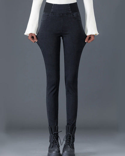 Leggings Termici Foderati in Pile con Vita Alta per Donna - Comfort e Stile Invernale Stile Italiano