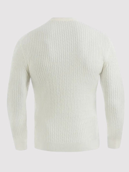 Maglione Casual in Maglia a Treccia Caldo per Uomini - Comfort ed Eleganza con Alta Elasticità Stile Italiano