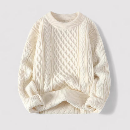 Maglione Classico a Treccia in Cotone Ultra-Morbido per Uomo Stile Italiano