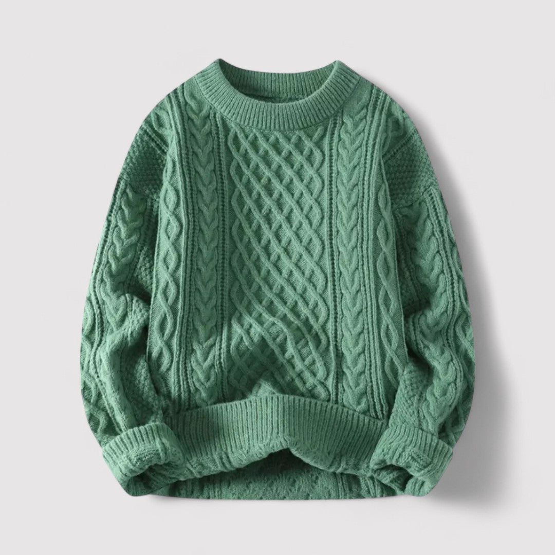 Maglione Classico a Treccia in Cotone Ultra-Morbido per Uomo Stile Italiano