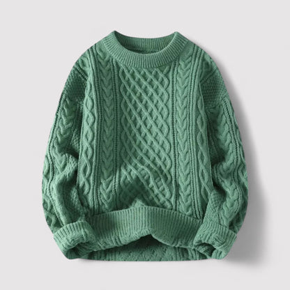 Maglione Classico a Treccia in Cotone Ultra-Morbido per Uomo Stile Italiano