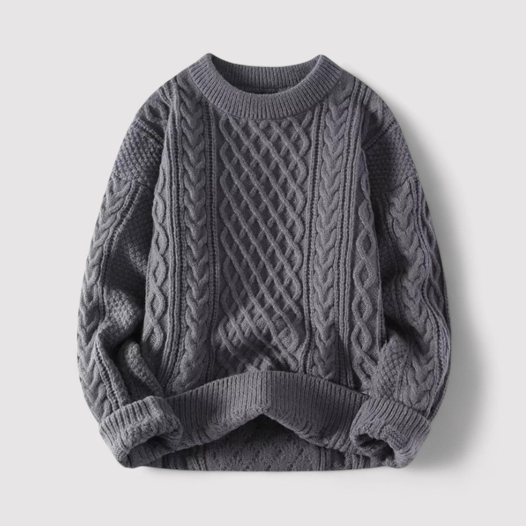 Maglione Classico a Treccia in Cotone Ultra-Morbido per Uomo Stile Italiano