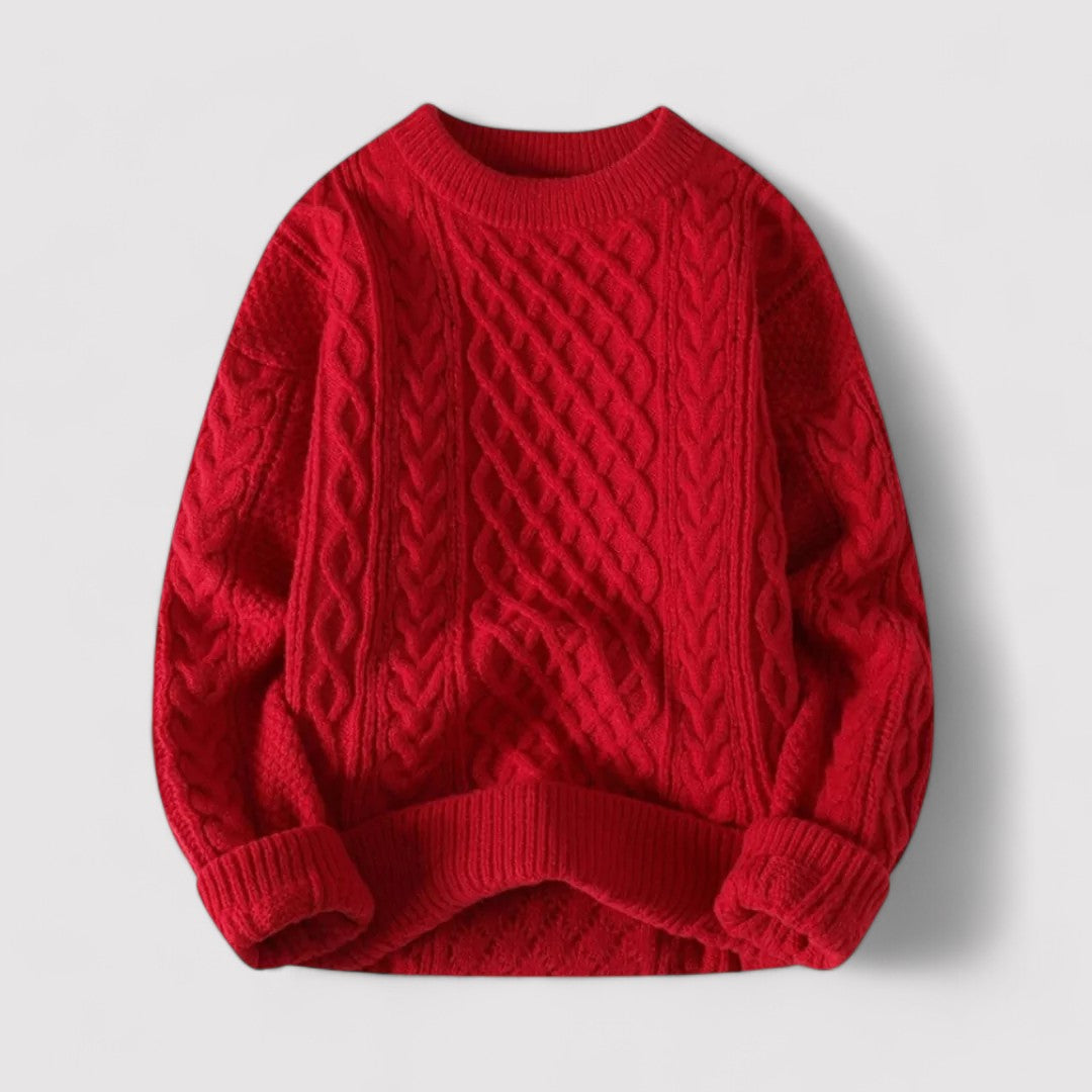 Maglione Classico a Treccia in Cotone Ultra-Morbido per Uomo Stile Italiano