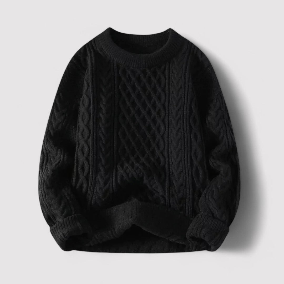 Maglione Classico a Treccia in Cotone Ultra-Morbido per Uomo Stile Italiano
