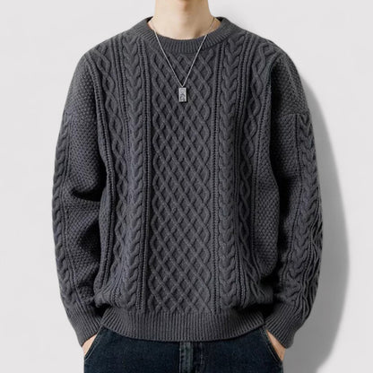 Maglione Classico a Treccia in Cotone Ultra-Morbido per Uomo Stile Italiano
