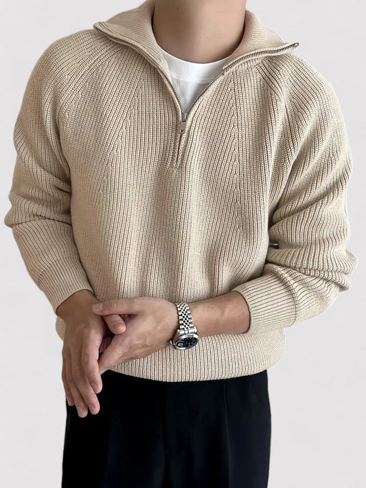 Maglione Elasticizzato con Zip per Uomo - Comfort e Stile Elegante Stile Italiano