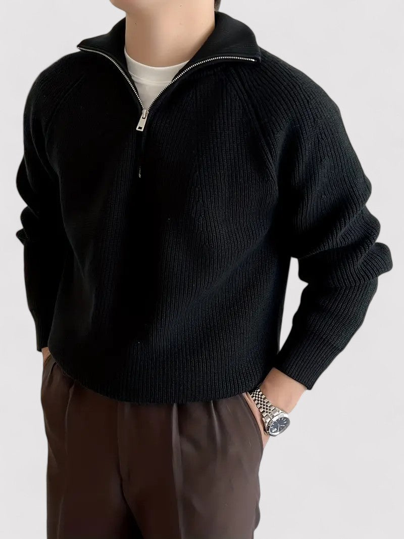 Maglione Elasticizzato con Zip per Uomo - Comfort e Stile Elegante Stile Italiano