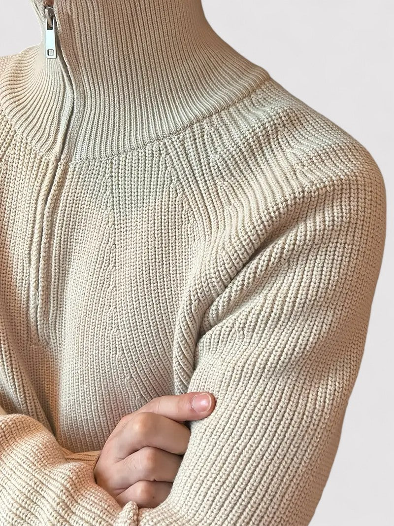 Maglione Elasticizzato con Zip per Uomo - Comfort e Stile Elegante Stile Italiano