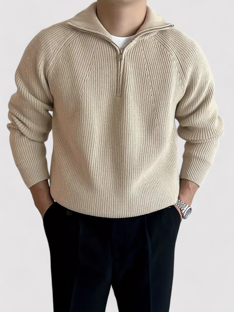 Maglione Elasticizzato con Zip per Uomo - Comfort e Stile Elegante Stile Italiano