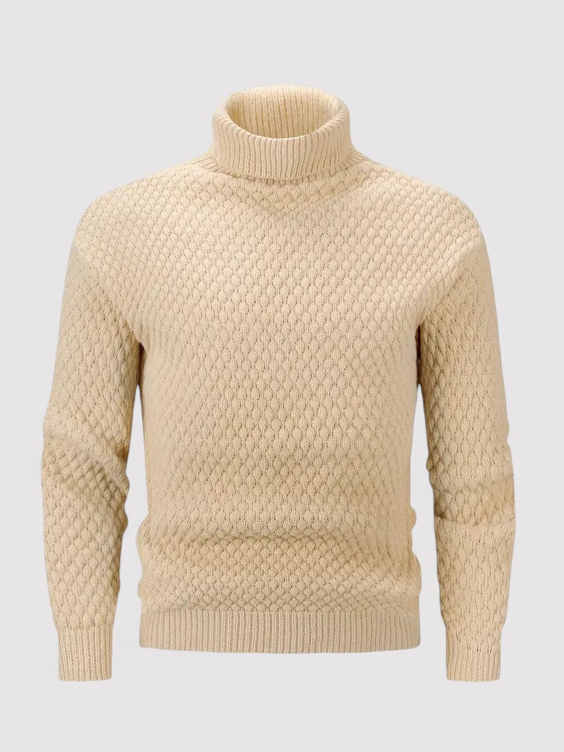 Maglione Elegante Uomo a Collo Alto in Maglia Calda e Spessa Stile Italiano
