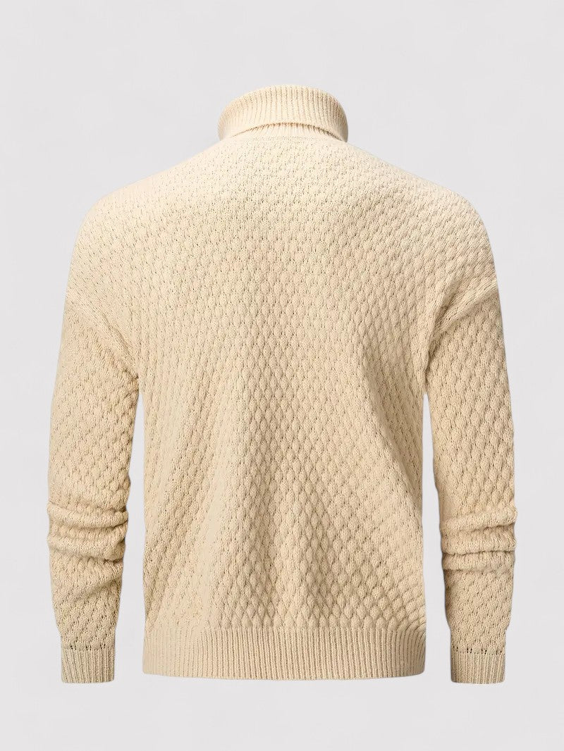 Maglione Elegante Uomo a Collo Alto in Maglia Calda e Spessa Stile Italiano