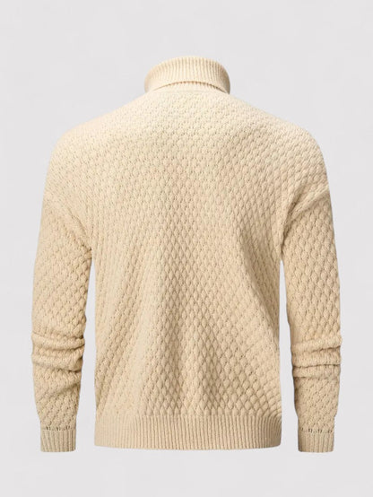 Maglione Elegante Uomo a Collo Alto in Maglia Calda e Spessa Stile Italiano