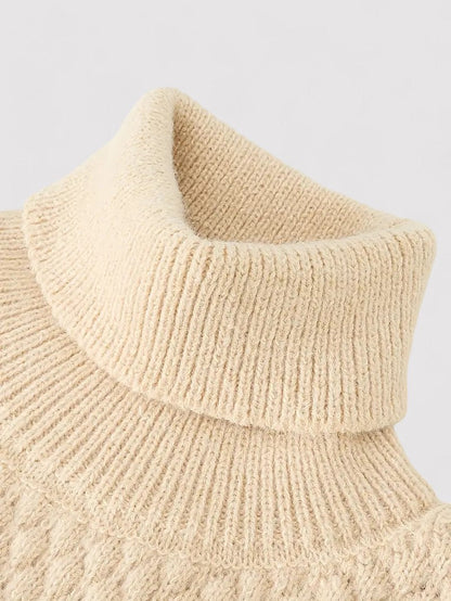 Maglione Elegante Uomo a Collo Alto in Maglia Calda e Spessa Stile Italiano