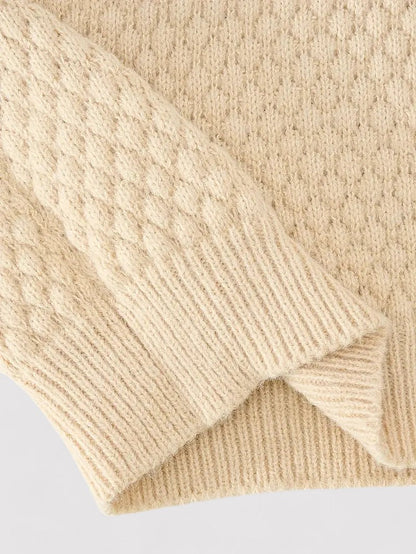 Maglione Elegante Uomo a Collo Alto in Maglia Calda e Spessa Stile Italiano