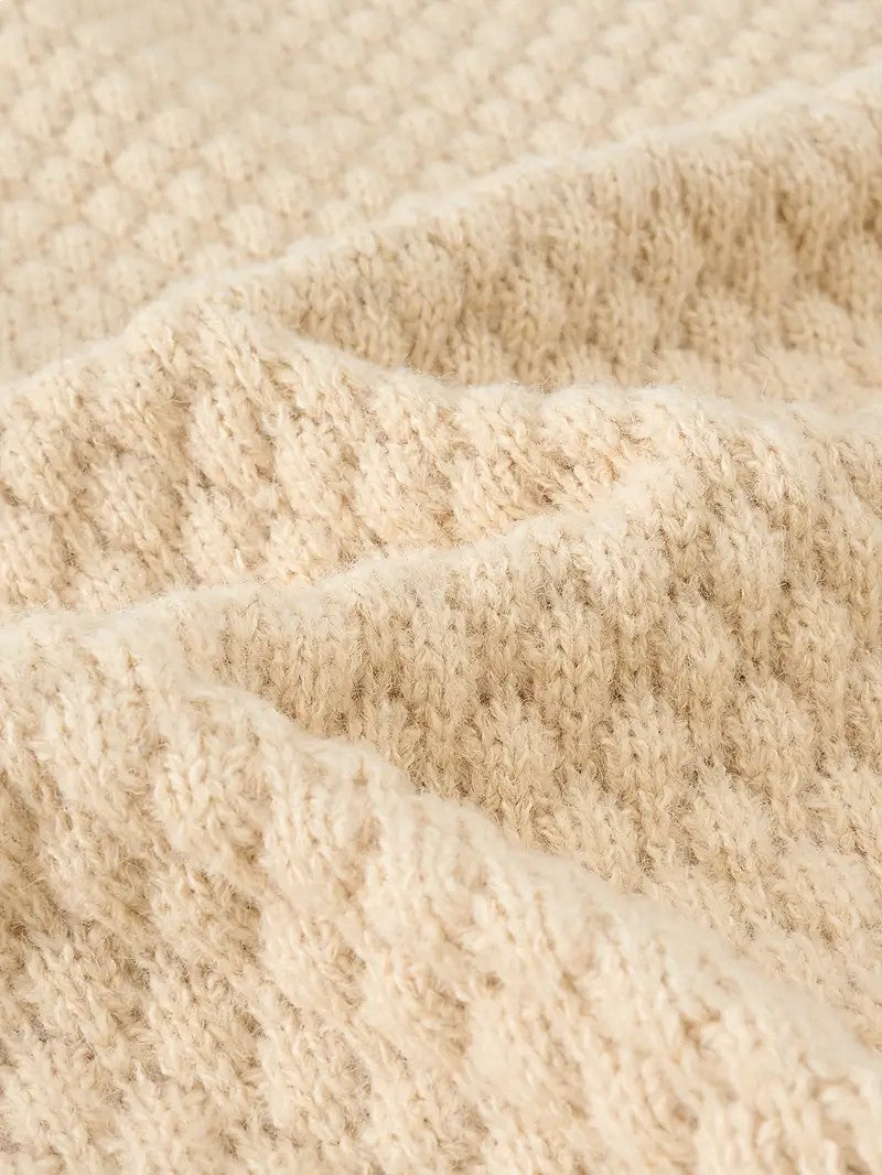 Maglione Elegante Uomo a Collo Alto in Maglia Calda e Spessa Stile Italiano