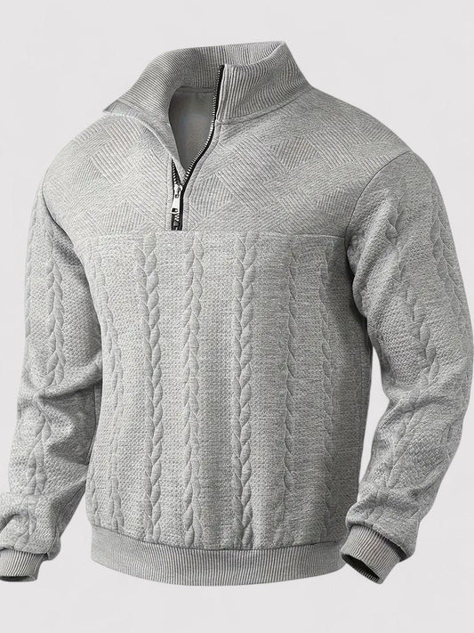 Maglione Elegante da Uomo a Mezzo Zip in Maglia per Stile e Comfort Stile Italiano