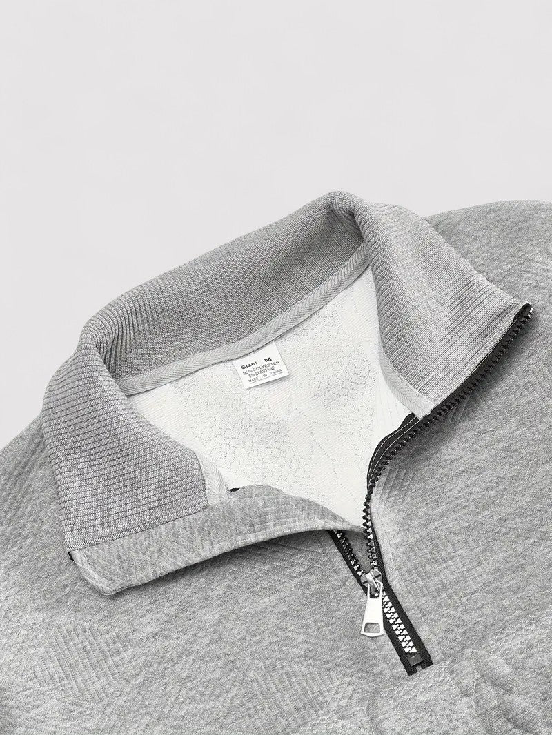 Maglione Elegante da Uomo a Mezzo Zip in Maglia per Stile e Comfort Stile Italiano