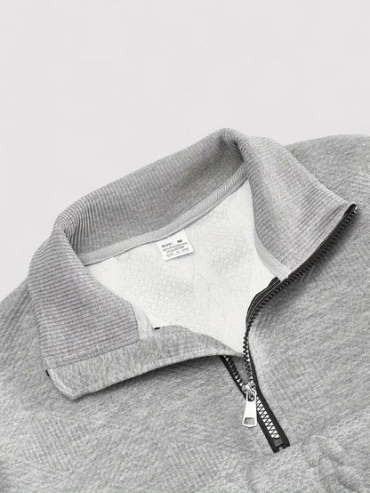 Maglione Elegante da Uomo a Mezzo Zip in Maglia per Stile e Comfort Stile Italiano