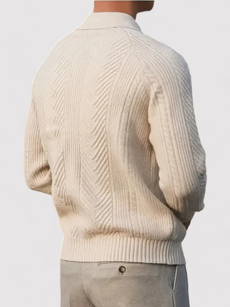 Maglione Polo Elegante da Uomo a Maniche Lunghe in Tessuto Morbido e Traspirante Stile Italiano