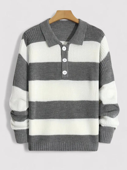 Maglione Striato Tricot Elegante da Uomo per Stile Casual Stile Italiano