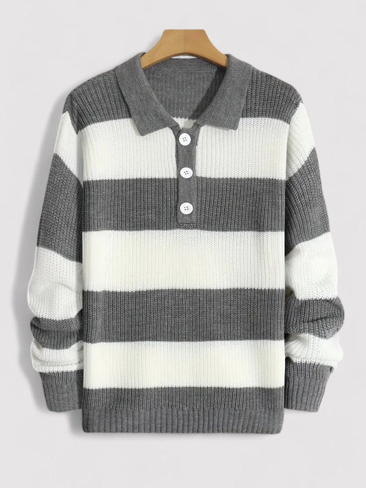 Maglione Striato Tricot Elegante da Uomo per Stile Casual Stile Italiano
