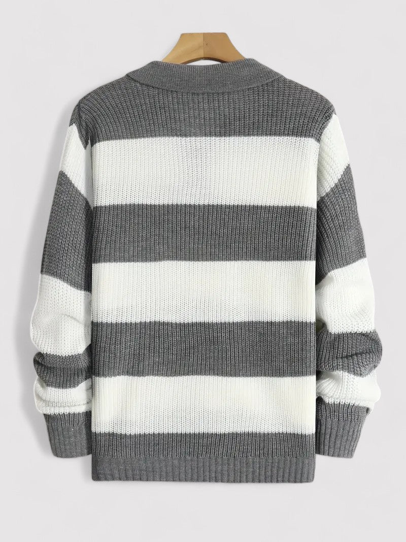 Maglione Striato Tricot Elegante da Uomo per Stile Casual Stile Italiano