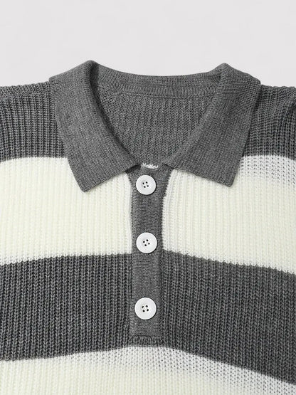 Maglione Striato Tricot Elegante da Uomo per Stile Casual Stile Italiano