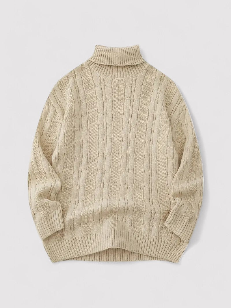Maglione a Collo Alto in Maglia per Uomo - Stile Casual per l'Autunno Stile Italiano