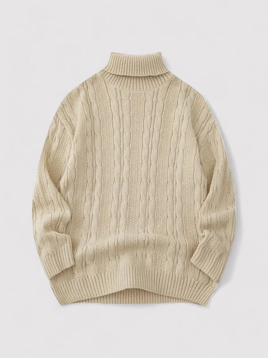 Maglione a Collo Alto in Maglia per Uomo - Stile Casual per l'Autunno Stile Italiano
