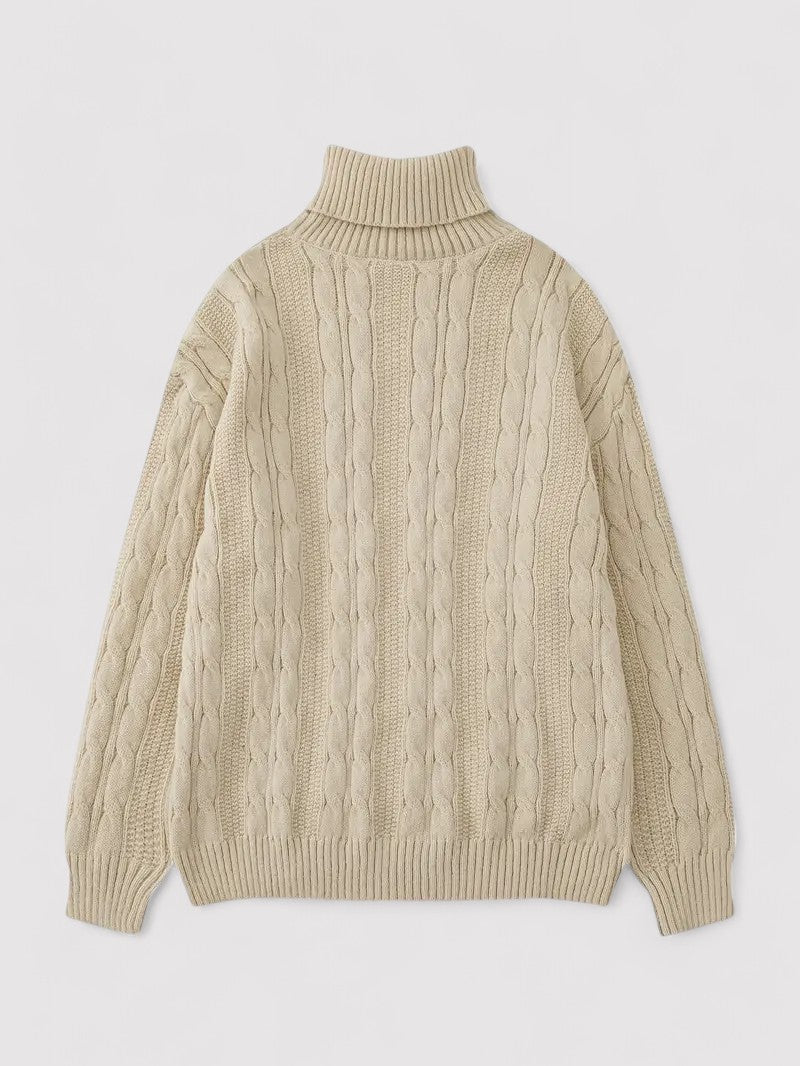 Maglione a Collo Alto in Maglia per Uomo - Stile Casual per l'Autunno Stile Italiano