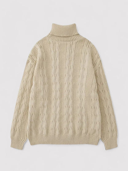 Maglione a Collo Alto in Maglia per Uomo - Stile Casual per l'Autunno Stile Italiano