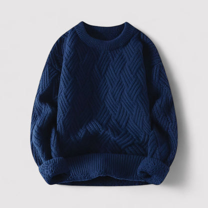 Maglione a Treccia Herringbone Elegante e Caldo Stile Italiano